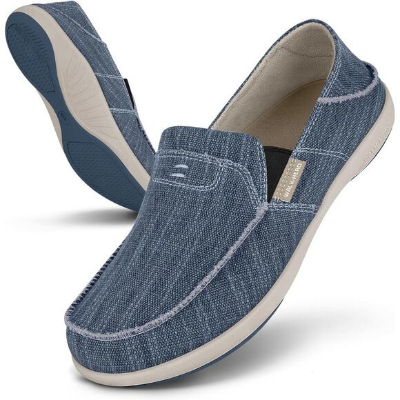 〽️Closed Toe Loafers Sneakers Men\'s Navy Canvas Slip On Orthopedic Lightweight main image 2